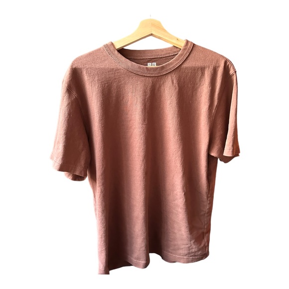 uniqlo red rust straight cut oversized t shirt - Picture 3 of 4